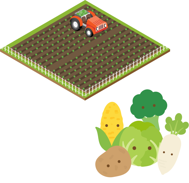 農地と住宅のイラスト